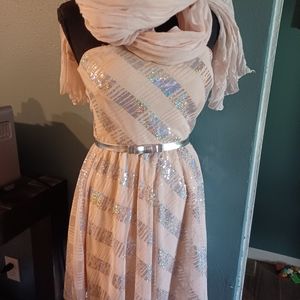 Glitter crop top dress